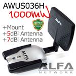 Alfa AWUS036H + Y Cable + Directional Antenna + Mount + Clip